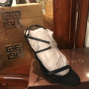 Gucci Black Satin Sandals